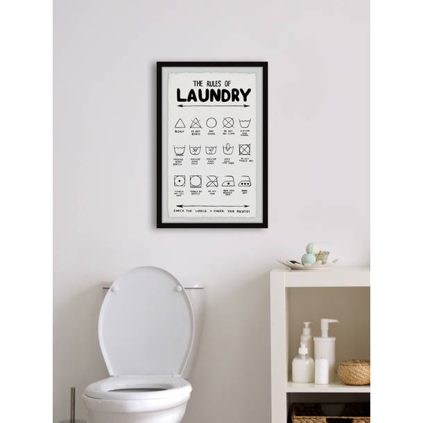 Gracie Oaks Metal and Wood Laundry Guide Wall Décor Wayfair